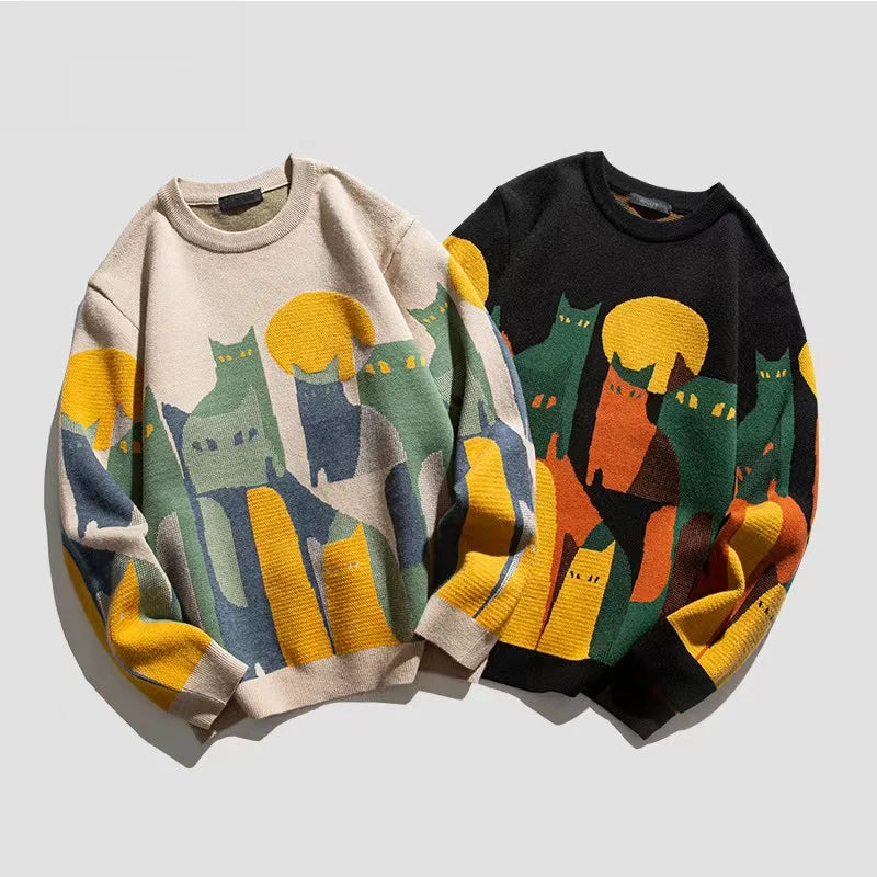 Men's Printed Jumper – Patterned Knit Autumn Winter