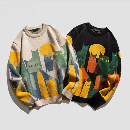 Men's Printed Jumper – Patterned Knit Autumn Winter