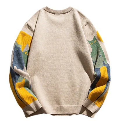 Men's Printed Jumper – Patterned Knit Autumn Winter