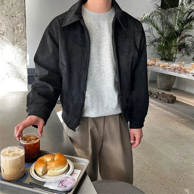Men's Faux-Leather Blouson Jacket – Autumn Winter