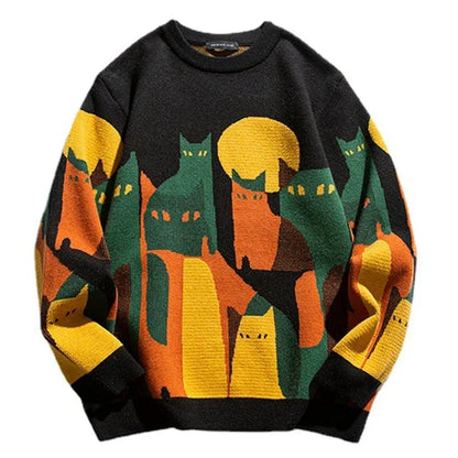 Men's Printed Jumper – Patterned Knit Autumn Winter