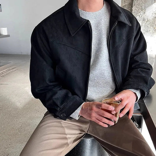 Men's Faux-Leather Blouson Jacket – Autumn Winter