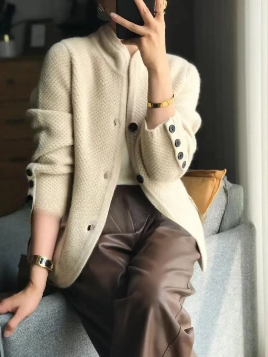 Women's Cashmere-Feel Cardigan – Soft Button-Up Cardigan