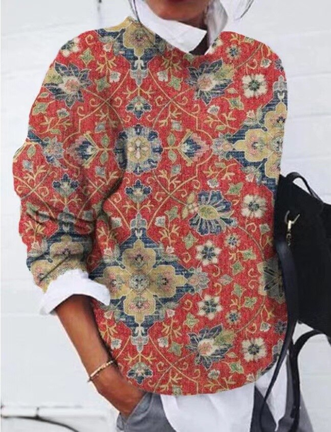 Women's Floral Jumper – Floral-Pattern Knit