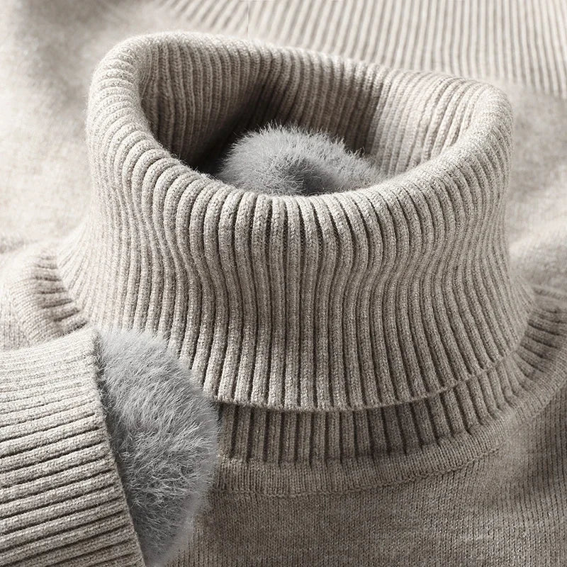 Men's Roll-Neck Jumper – Classic Knit Autumn Winter