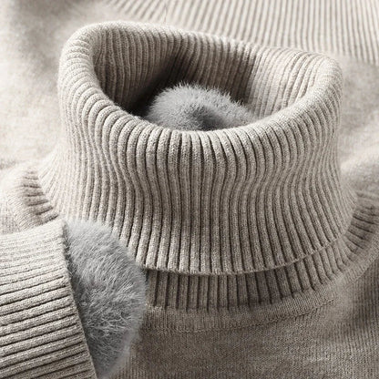 Men's Roll-Neck Jumper – Classic Knit Autumn Winter