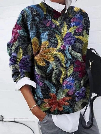 Women's Floral Jumper – Floral-Pattern Knit
