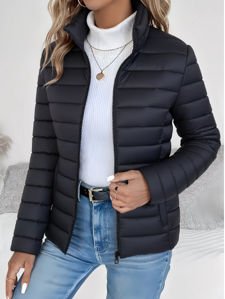 Women's Quilted Jacket – Slim-Fit Thin Puffer