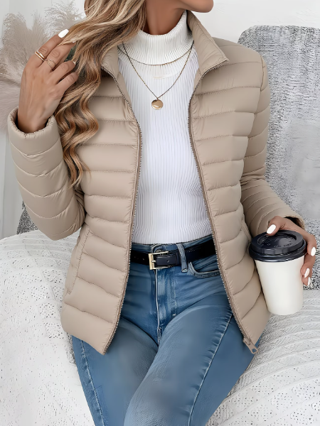 Women's Quilted Jacket – Slim-Fit Thin Puffer