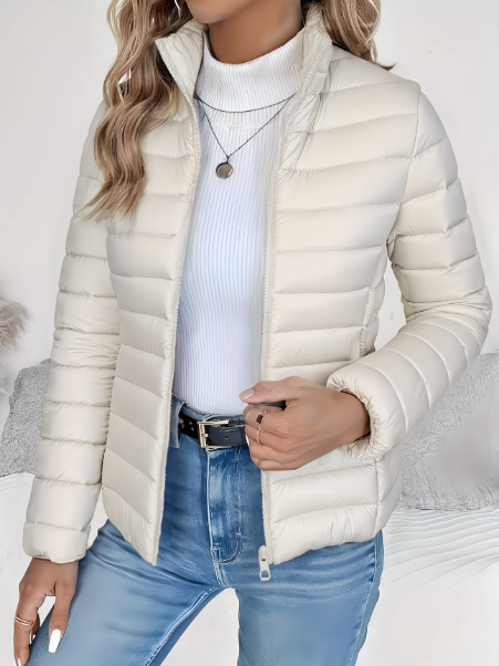 Women's Quilted Jacket – Slim-Fit Thin Puffer