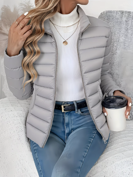 Women's Quilted Jacket – Slim-Fit Thin Puffer