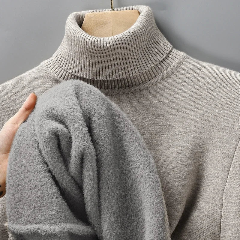 Men's Roll-Neck Jumper – Classic Knit Autumn Winter