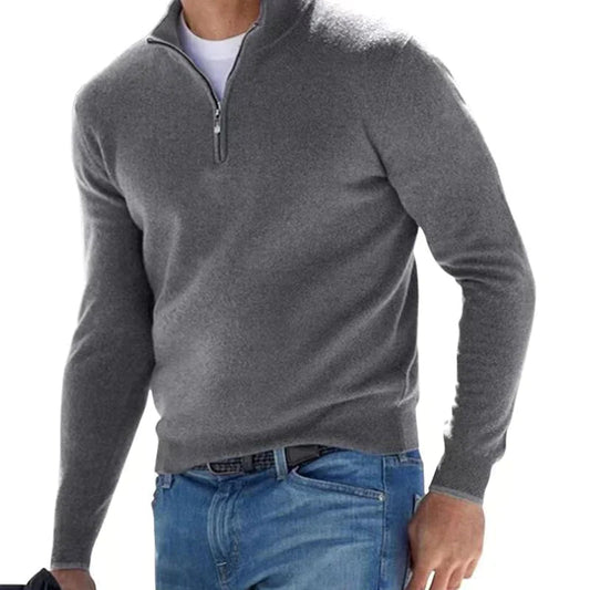 Men's Zip Jumper – Half-Zip Stand Collar