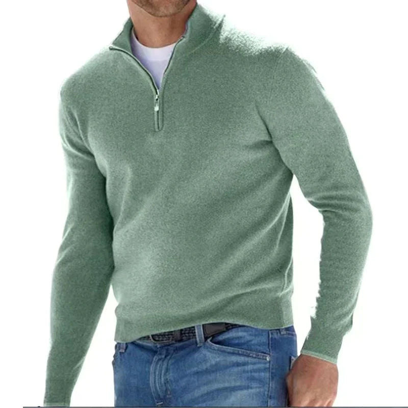 Men's Zip Jumper – Half-Zip Stand Collar