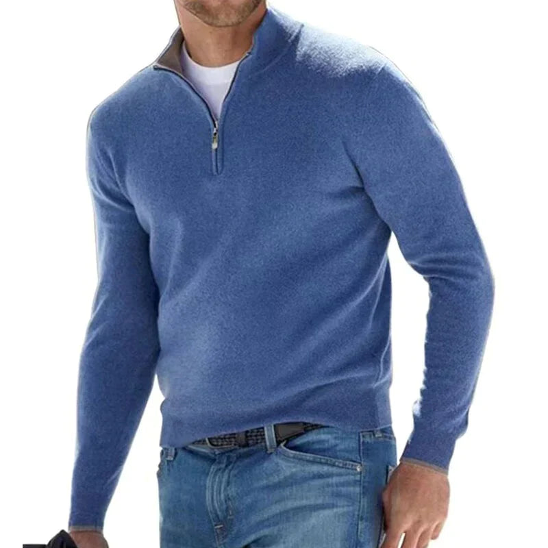 Men's Zip Jumper – Half-Zip Stand Collar