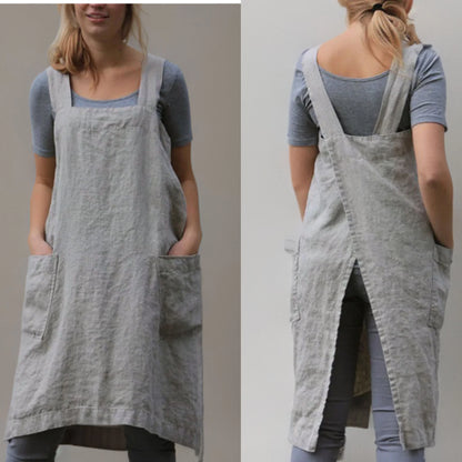 Women's Pinafore Dress with Pockets – Comfortable Dress, Plus Sizes