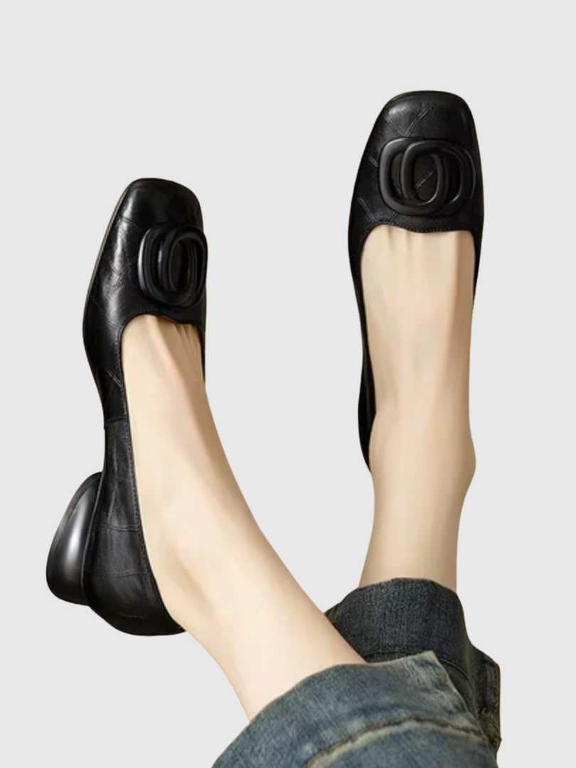 Women's Square Toe Ballet Flats with Low Heel – Chic Flats
