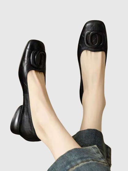 Women's Square Toe Ballet Flats with Low Heel – Chic Flats