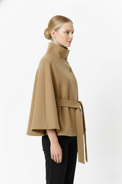 Women's Winter Coat – Wool-Look with Collar