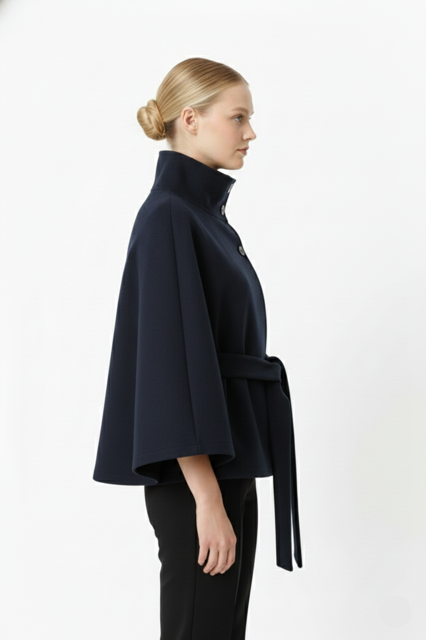 Women's Winter Coat – Wool-Look with Collar