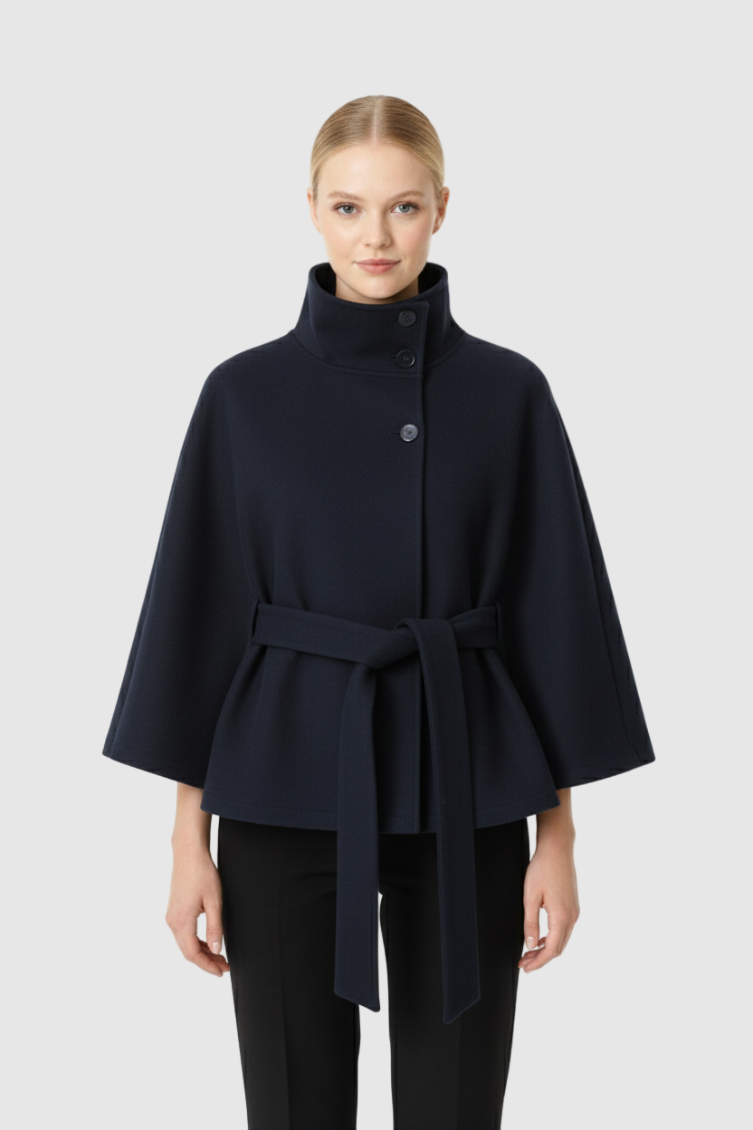 Women's Winter Coat – Wool-Look with Collar