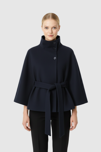 Women's Winter Coat – Wool-Look with Collar
