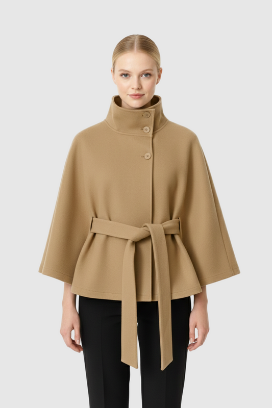 Women's Winter Coat – Wool-Look with Collar