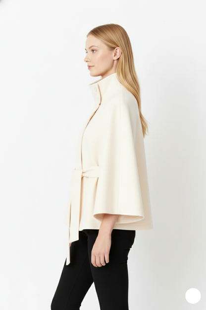 Women's Winter Coat – Wool-Look with Collar