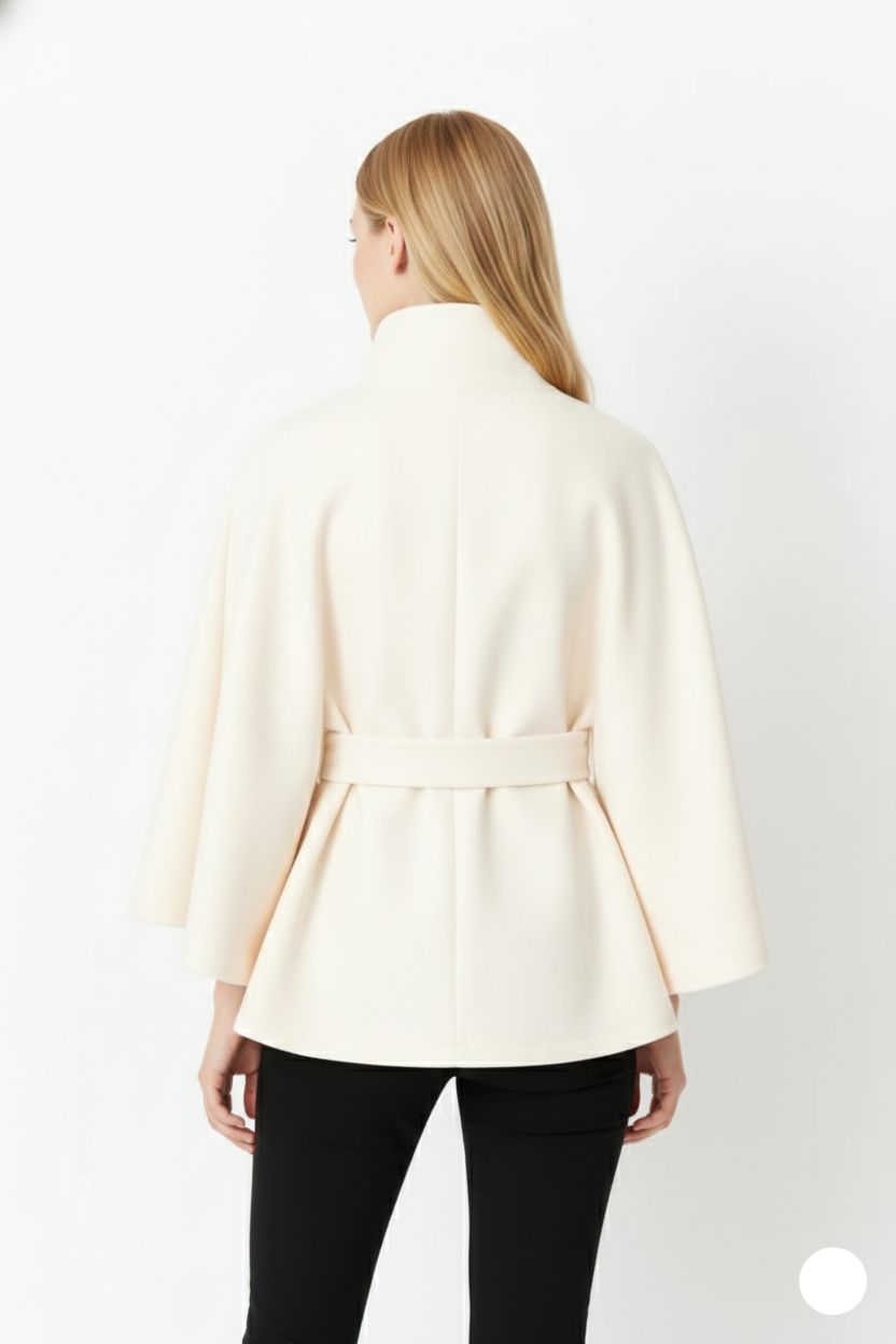 Women's Winter Coat – Wool-Look with Collar