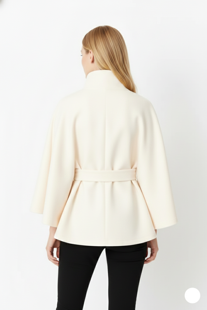 Women's Winter Coat – Wool-Look with Collar