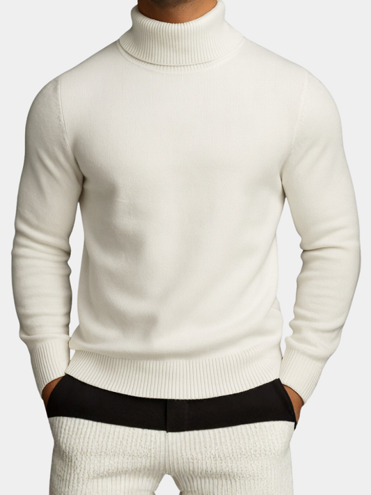 Men's Roll-Neck Jumper – Classic Knit Autumn Winter