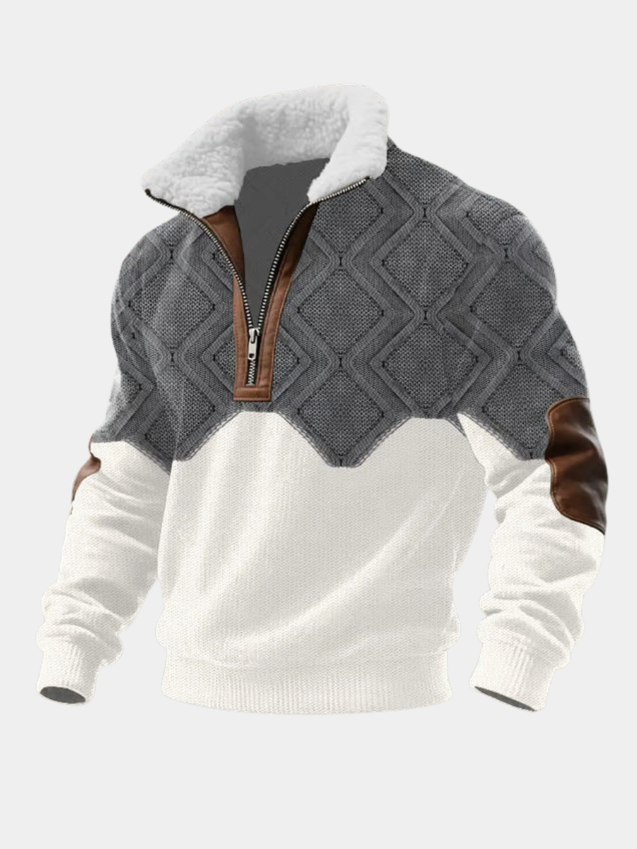 Men's Fleece Jumper – High Collar Warm Winter