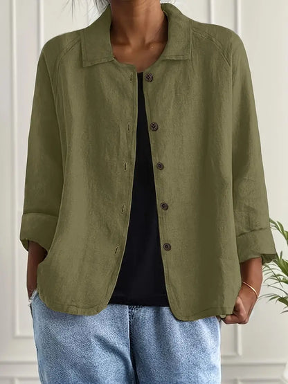 Women's Collared Button-Up Cardigan – Light Classic Cardigan