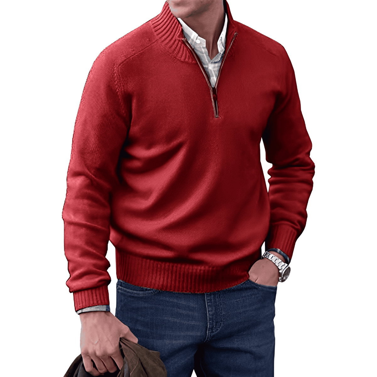 Men's Zip Jumper – Soft Knit Autumn Winter