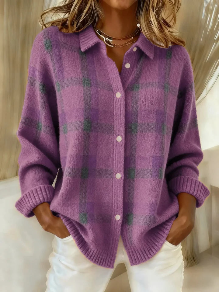 Women's Soft Knit Tartan Shirt – Relaxed Check Shirt