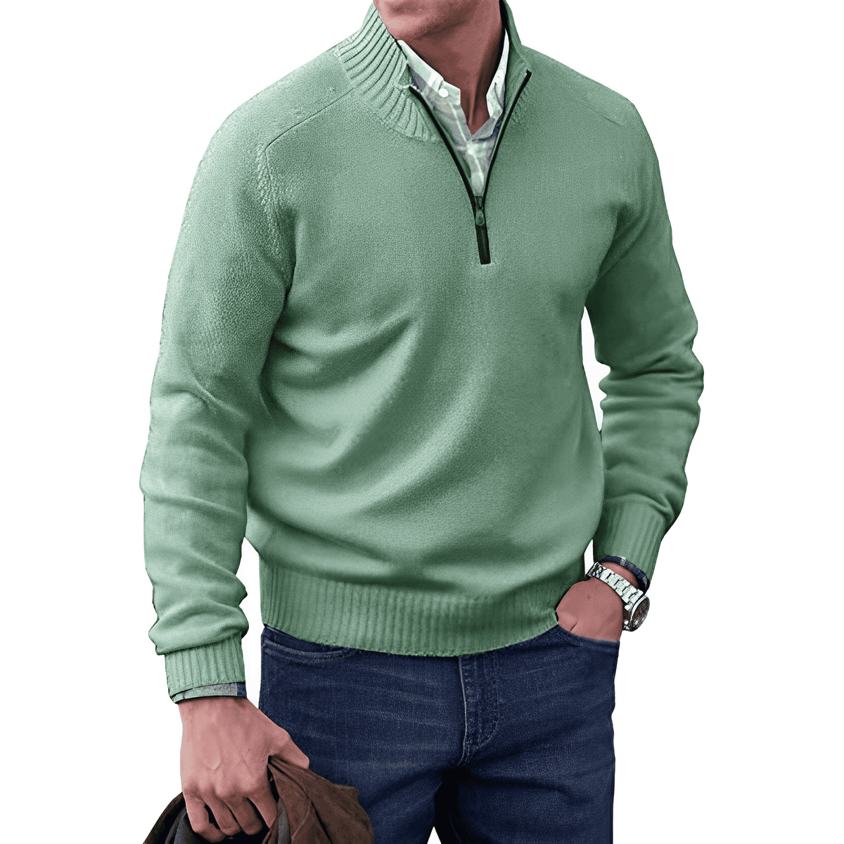 Men's Zip Jumper – Soft Knit Autumn Winter