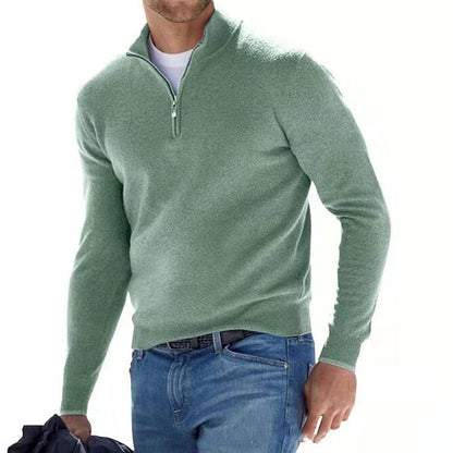 Men's Zip-Collar Sweater – Fitted Cut Autumn Winter
