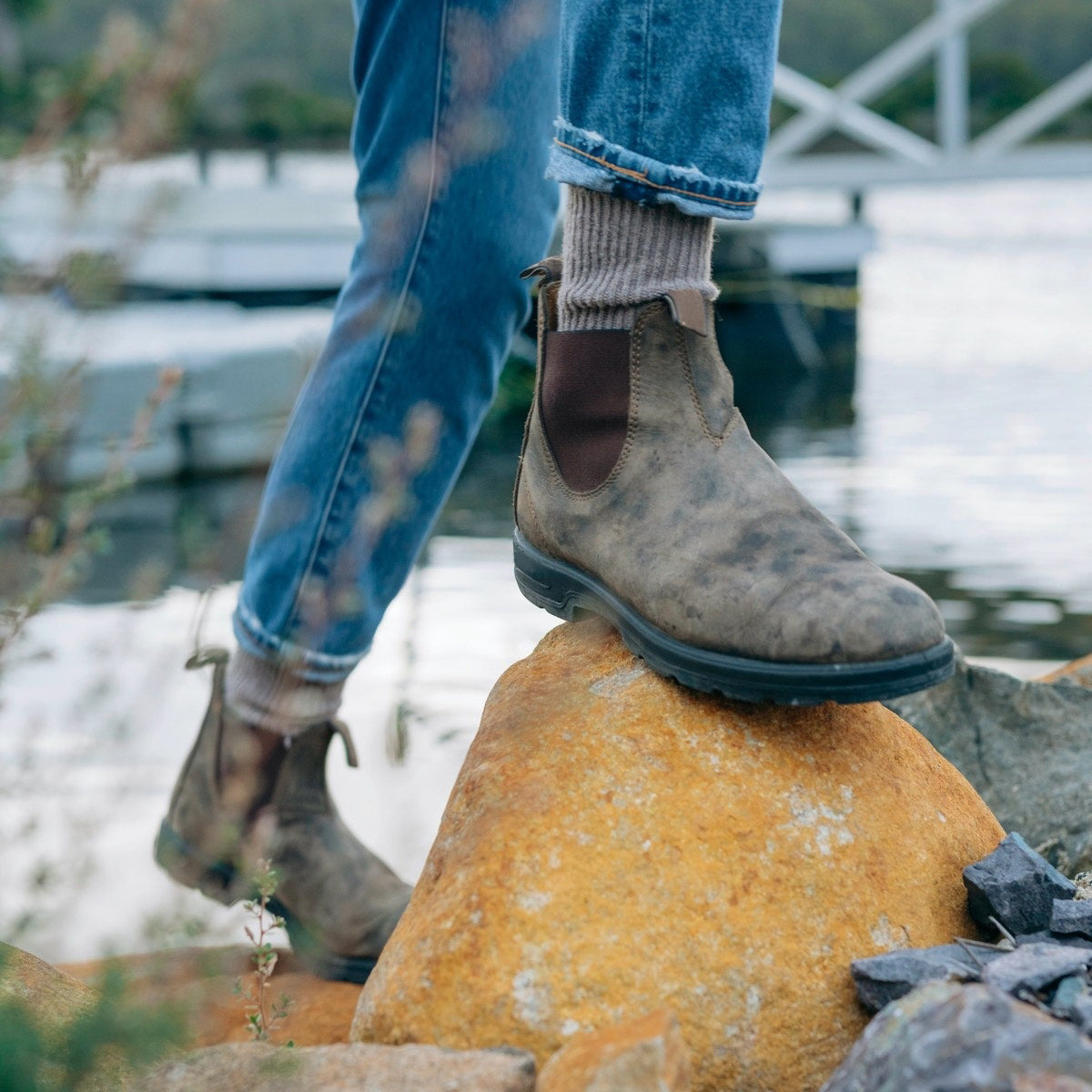 Men's Chelsea Boots – Faux Leather Lug Sole