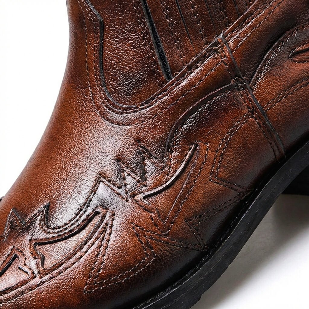 Men's Cowboy Boots – Pointed-Toe Western Ankle Boots Elastic Sides