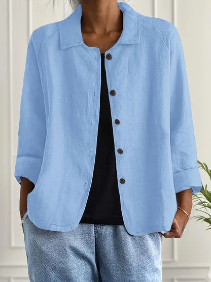 Women's Collared Button-Up Cardigan – Light Classic Cardigan