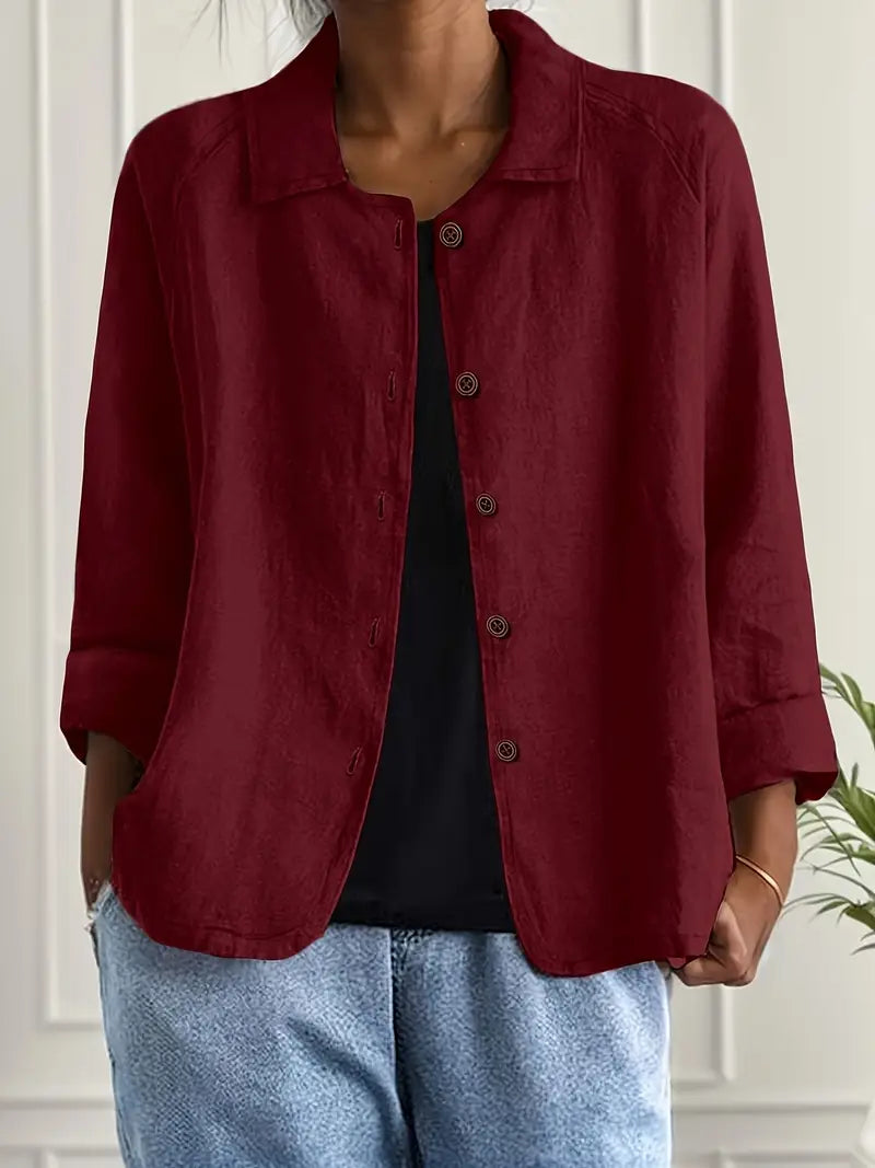 Women's Collared Button-Up Cardigan – Light Classic Cardigan