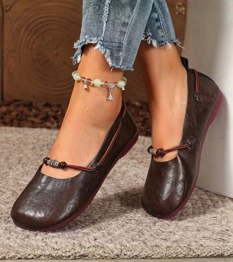 Women's Beaded Strap Ballet Flats – Comfortable Flats