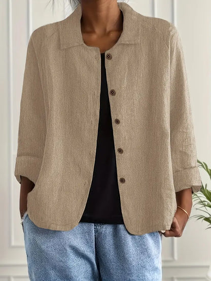 Women's Collared Button-Up Cardigan – Light Classic Cardigan