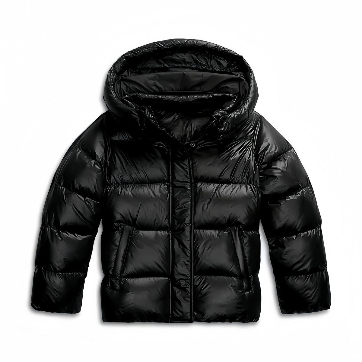 Women's Hooded Puffer – Quilted Straight Cut Winter