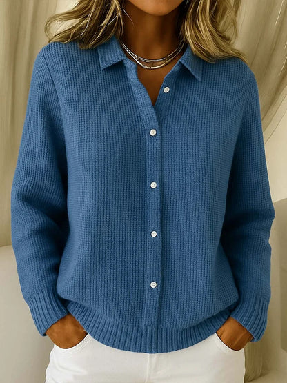 Women's Winter Cardigan – Knit with Collar
