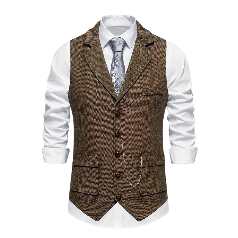 Men's Suit Waistcoat – Sleeveless Buttoned