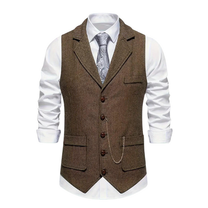 Men's Suit Waistcoat – Sleeveless Buttoned