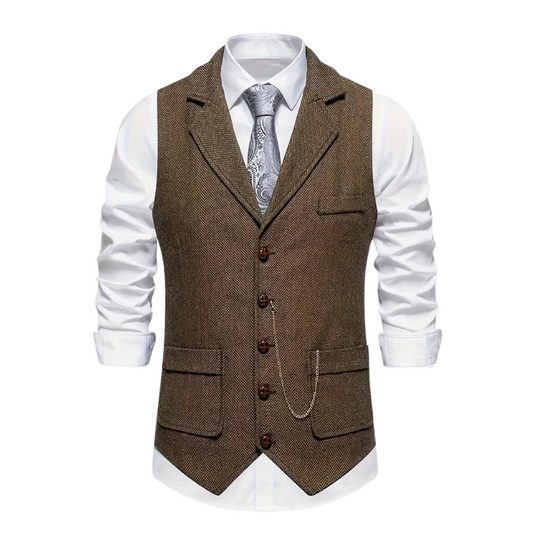 Men's Suit Waistcoat – Sleeveless Buttoned