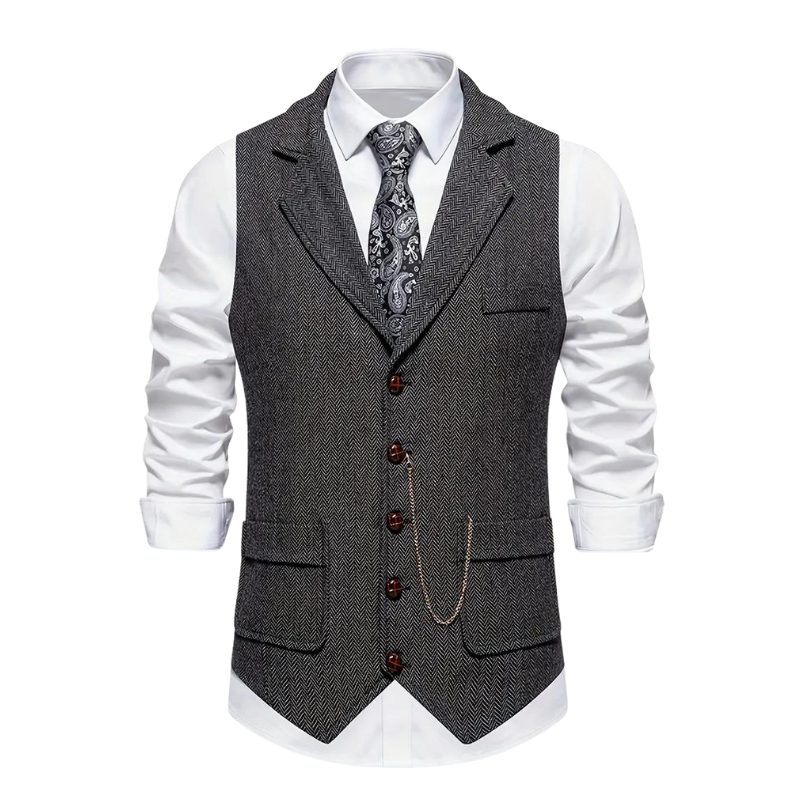 Men's Suit Waistcoat – Sleeveless Buttoned