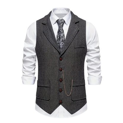 Men's Suit Waistcoat – Sleeveless Buttoned